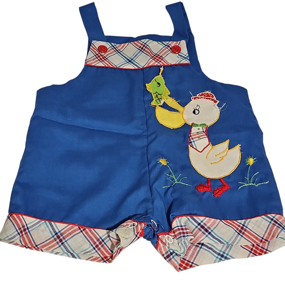 Vintage Baby Boys Romper One Piece Playsuit Duck Seagull Fish 6-9 mo?